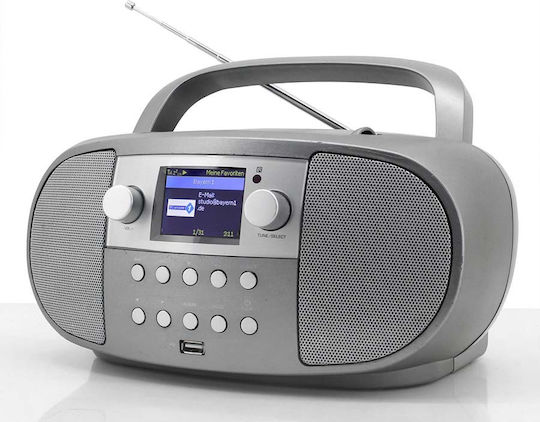 Soundmaster SCD7600TI Tragbares Soundsystem mit Bluetooth CD MP3 USB Radio Silber