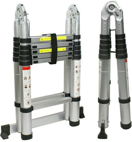 Scara telescopică Aluminiu 18 Scări cu înălțime maximă de 5.6m