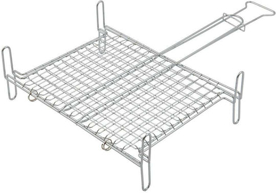 Viosarp Διπλή Σχάρα Ψησίματος Χρωμίου με Πόδια 38x30εκ.