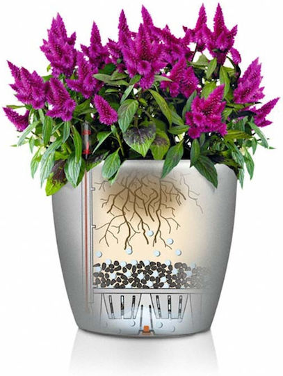 Lechuza Classico Self-watering Pot Plastic Sand Brown 21.5x21.5x20cm.