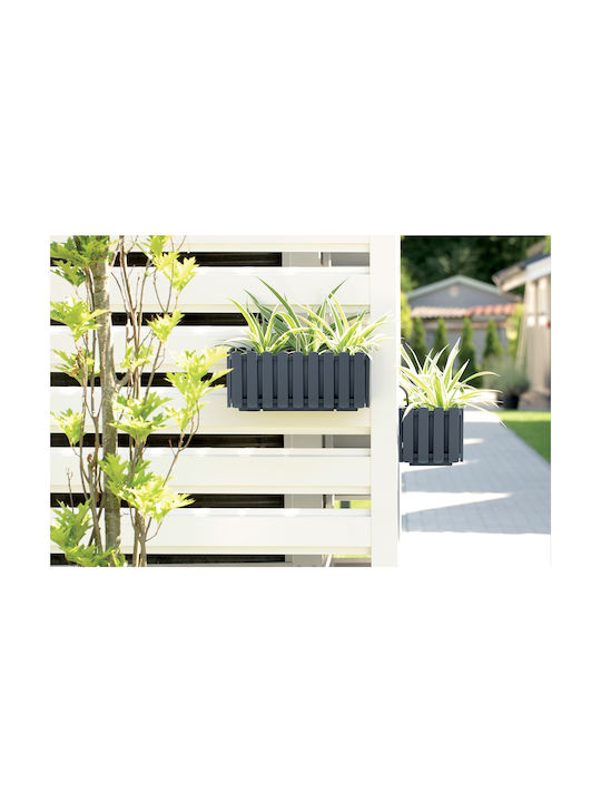 Prosperplast Γλάστρα Boardee Fence W Blumenkasten Hängend / Selbstbewässerung 38x16.2cm in Gray Farbe DDEF400W-405U