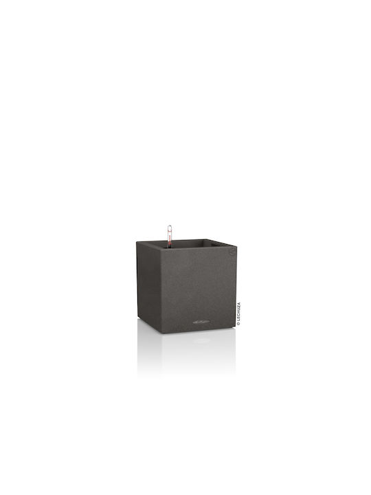 Lechuza Canto Stone Low Αυτοποτιζόμενη Γλάστρα Πλαστική Graphite Black 29.5x29.5x30εκ.