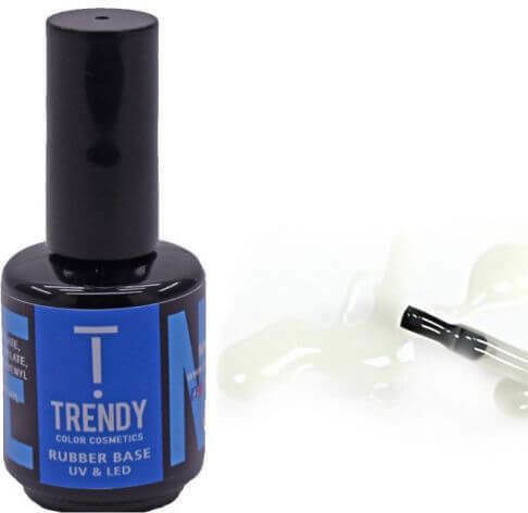 Trendy Color Cosmetics Natural White Base Coat για Ημιμόνιμα Βερνίκια Rubber 15ml