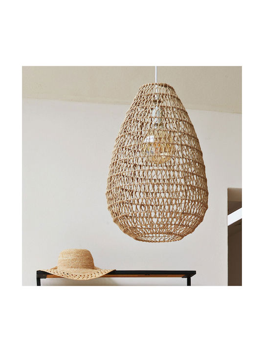 Pendant Light Single-Light with Rope for Socket E27 Beige