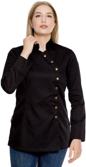 Galianni Coat Chef Female Black with Long Sleeve Galianni Margarita