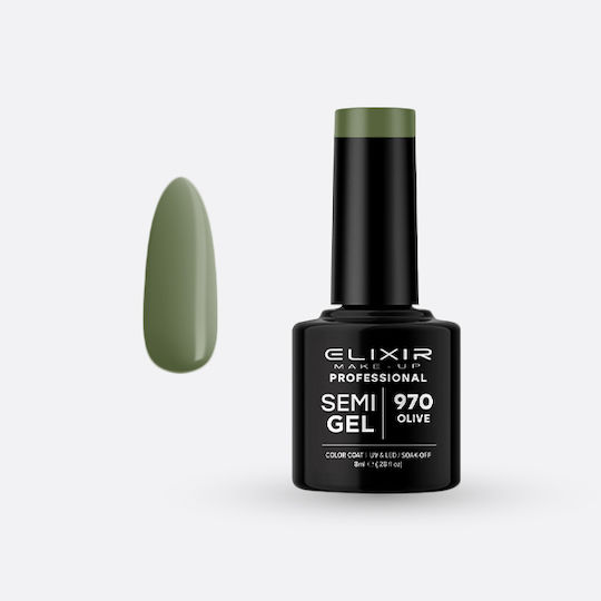 Elixir Semi Gel Ημιμόνιμο Βερνίκι Νυχιών 970 Olive 8ml