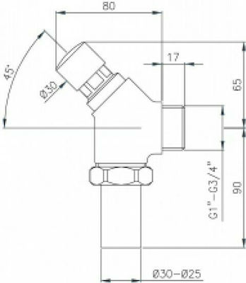 MCM Vane de descărcare pentru toalete Ventil Flushometer 3/4" În aer liber Presărabil 9457