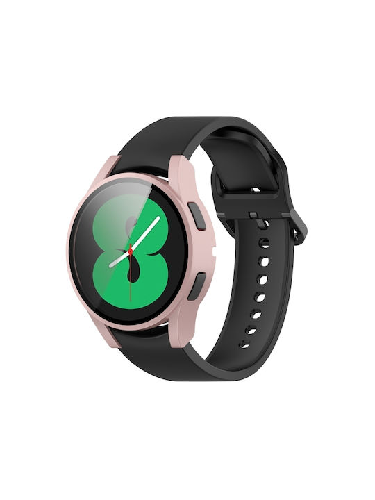 Plastic Case with Glass in Rose Gold color for Galaxy Watch 4 40mm