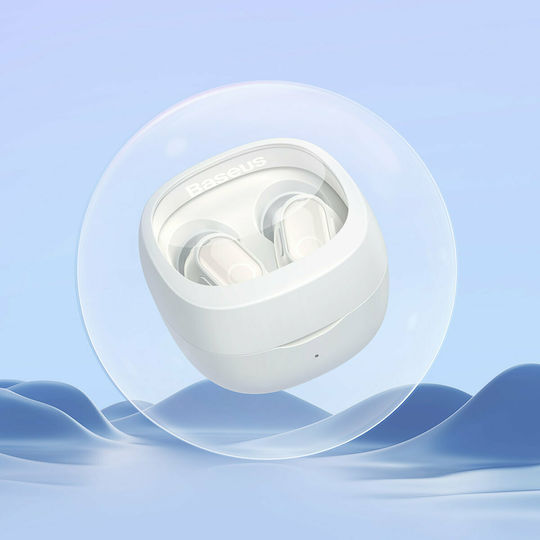 Baseus Bowie WM02 In-ear Bluetooth Handsfree Ακουστικά με Θήκη Φόρτισης Λευκά