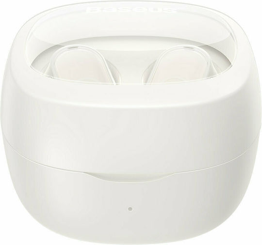 Baseus Bowie WM02 In-ear Bluetooth Handsfree Ακουστικά με Θήκη Φόρτισης Λευκά