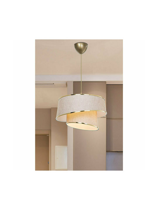 Pakketo PWL-1127 Adjustable Beige Pendant Ceiling Light with E27 Socket 32.5x65x65cm