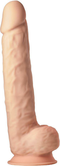 Dream Toys Real Love Dual Density XXL Dildo Ρεαλιστικό Dildo με Όρχεις και Βεντούζα Flesh 38cm