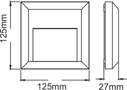 Aca Επιτοίχιο Εξωτερικό Σποτ LED IP65 2W με Θερμό Λευκό Φως 12.5x12.5x12.5εκ.