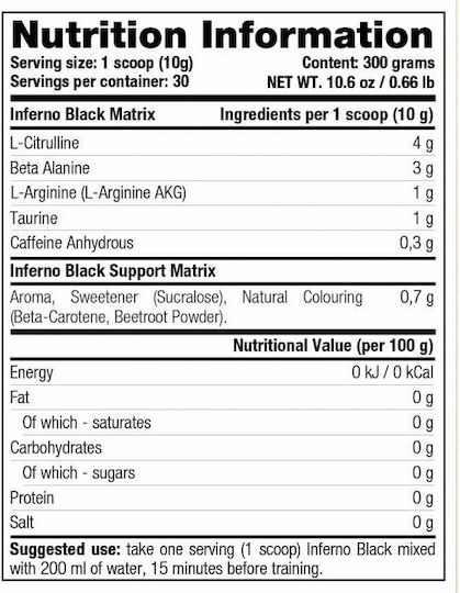 Stacker 2 Inferno Black Pre Workout Supplement 300gr Orange Overdrive