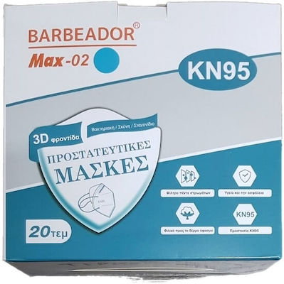 Max Barbeador Max-02 KN95 3D Care Protective Mask Schutzmaske FFP2 Türkis 20Stück