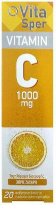 Vitasper Vitamin C Vitamin for Energy & Immune System Boost 1000mg Orange 20 eff. tabs