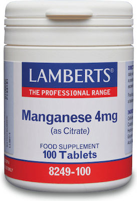 Lamberts Magnanese (as Citrate) 8249 4mg 100 ταμπλέτες