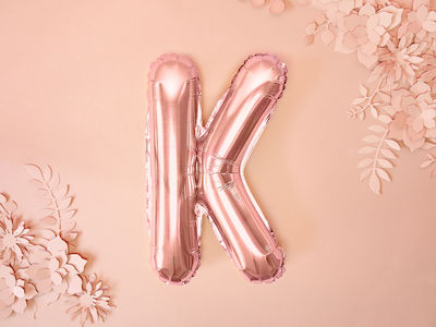 Letter K Foil Balloon Pink Gold, 35cm, 1 pc.