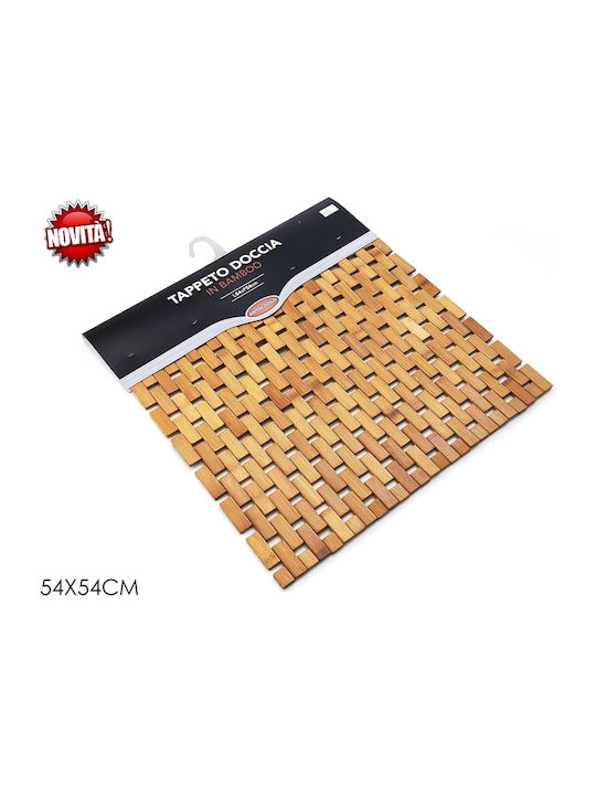 General Trade Bath Mat Wooden Square 727778 Brown 54x54cm