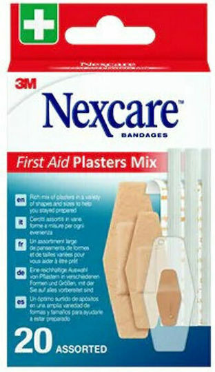 3M Nexcare First Aid Plasters Mix Αυτοκόλλητα Επιθέματα 20τμχ