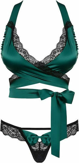 Obsessive Sexy Σετ Εσωρούχων με Δαντέλα Green 2τμχ