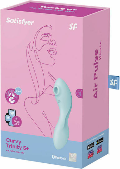 Satisfyer Curvy Trinity 5 Αναρροφητής Αιδοίου με Δόνηση Air Pulse Vibrator Blue