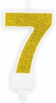 Gold candle with the number SIX 7 cm 1 pc.