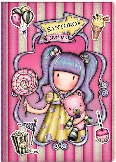 Santoro Mini Set 15 Caiete 60 Foi cu Pagini Albe cu Copertă Dură Roz (Diverse Modele/Culori)