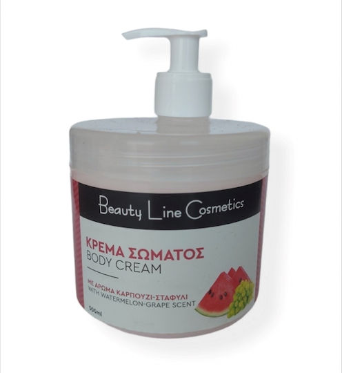 Beauty Line Watermelon Grape Scent Ενυδατική Κρέμα Σώματος για Όλες τις Επιδερμίδες 500ml