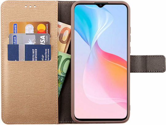Volte-Tel Allure Magnet Brieftasche Synthetisches Leder Gold (Vivo Y76 5G)