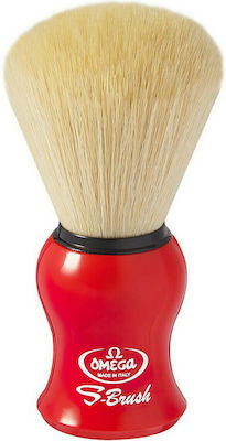 Omega S10065 S-Brush Shaving Brush with Synthetic Hair Bristles Red