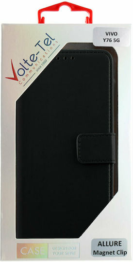 Volte-Tel Allure Magnet Wallet Piele artificială Negru (Vivo Y76 5G)