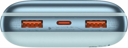 Baseus Bipow Pro Power Bank 20000mAh 22.5W με 2 Θύρες USB-A και Θύρα USB-C Power Delivery Μπλε