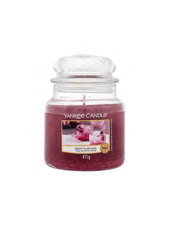 Yankee Candle Scented Candle Sweet Plum Sake Jar Burgundy 411gr 1pcs