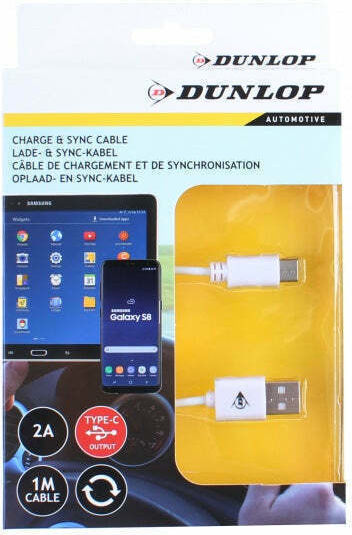 Dunlop USB 2.0 Kabel USB Typ-C männlich - USB-A Weiß 1m 15246