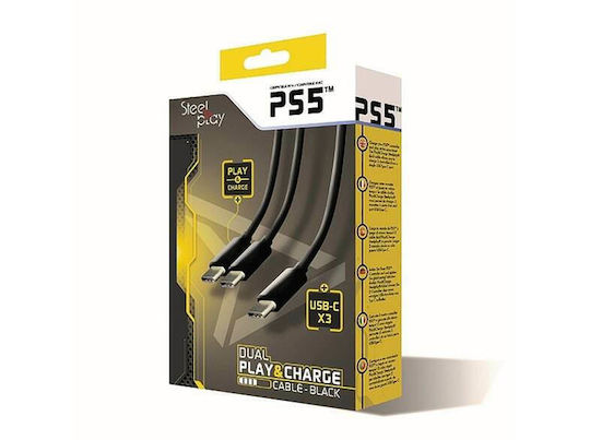 Steelplay Кабел За Зареждане За PS5 Черен ACC-0558