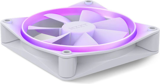 NZXT F120 Case Fan (1800rpm / 50.18cfm) with RGB Lighting and 4-Pin PWM Connection White
