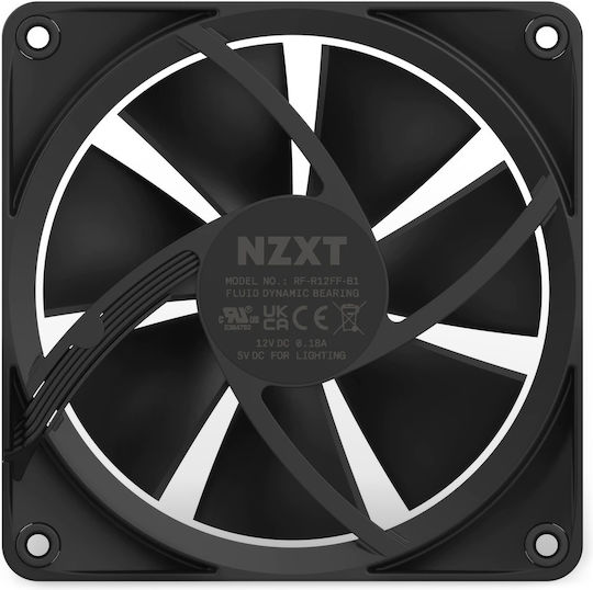 NZXT F120 Case Fan (1800rpm / 50.18cfm) με RGB Φωτισμό και Σύνδεση 4-Pin PWM