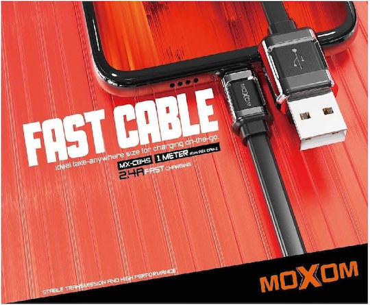 Moxom MX-CB45 USB to Lightning Cable Μαύρο 1m