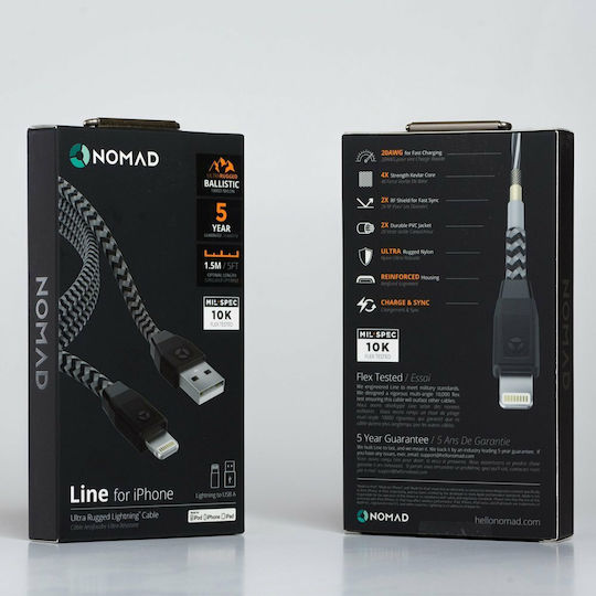 Nomad Braided USB to Lightning Cable Μαύρο 1.5m (NM01911010)