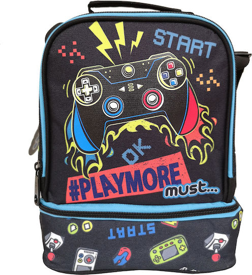 Must Team Yummy School Insulated Shoulderbag Lunch Box 7L Black 20x12x24cm