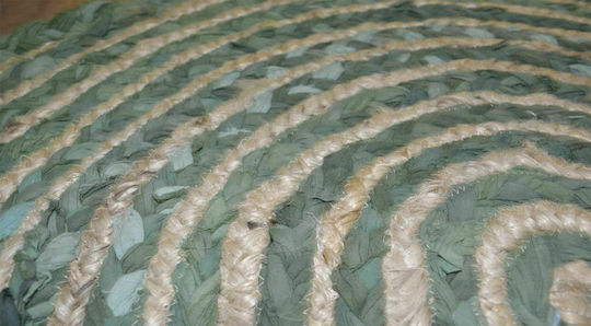 Viopros Jute Teppich Rund Sommer aus Jute Green