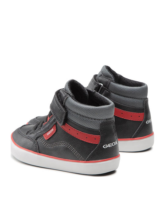 J Gisli B B Παιδικά Sneakers High Ανατομικά με Σκρατς Μαύρα
