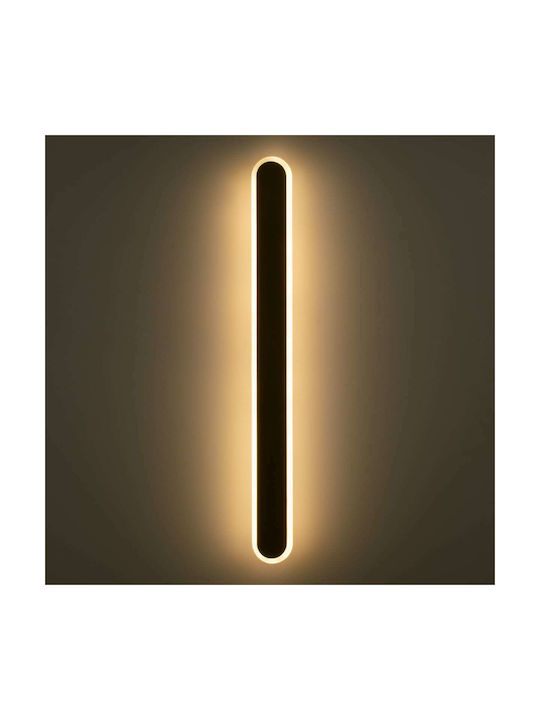 GloboStar Houston Modern Lamp Wall with Integrated LED and Adjustable White Light Black 6x60cm