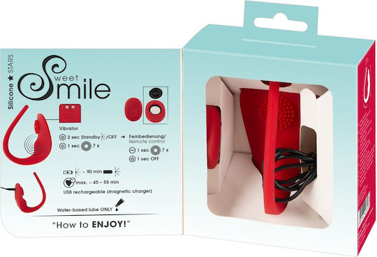 You2Toys Sweet Smil RC Slim Panty Vibrator Вибратор за двойки с Дистанционно Управление 13см Червено