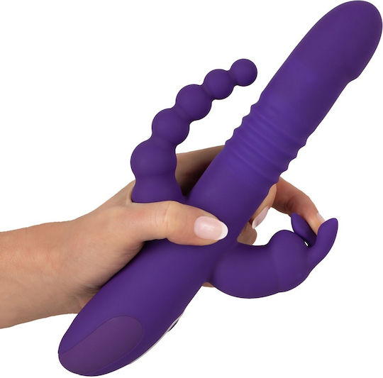 You2Toys Sweet Smile Thrusting Pearl Triple Vibrator Δονητής Rabbit 26cm Purple