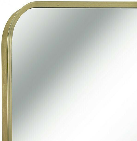 Zaros Wandspiegel mit abgerundeten Ecken mit Gold Metallisch Rahmen 91x61cm 1Stück