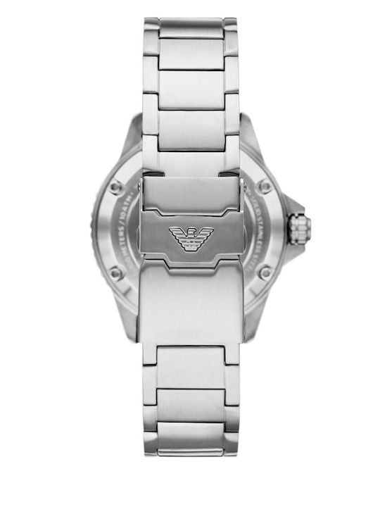 Emporio Armani Diver Мъжки Часовник 42мм Автоматичен със Сребристо Стоманено Гривна