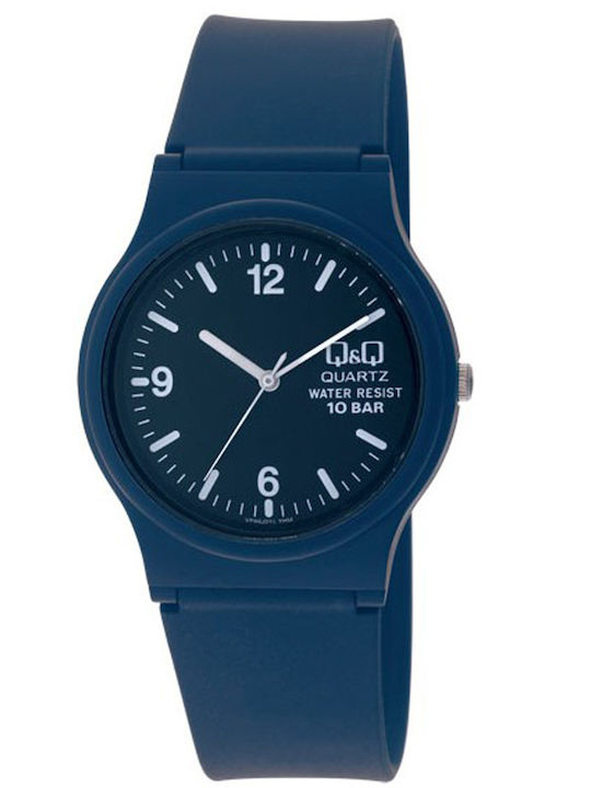 Q&Q Women's Watch with Blue Rubber Strap