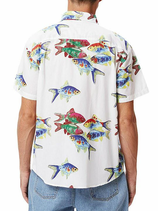 Obey Fishbowl Men's Shirt with Short Sleeves Multicolour